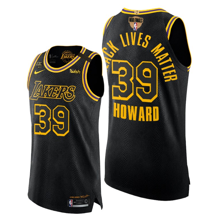 Men's Los Angeles Lakers Dwight Howard #39 NBA Lives Matter Authentic 2020 Mamba Finals Black Basketball Jersey PUW8083TH